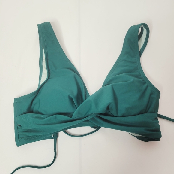 NWT Cupshe 2pc Bikini Swimsuit Green + White Palm Sz Medium - Picture 3 of 12